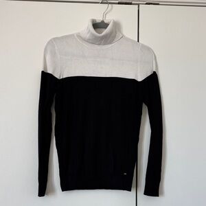 Calvin Klein Black and White Turtleneck Sweater